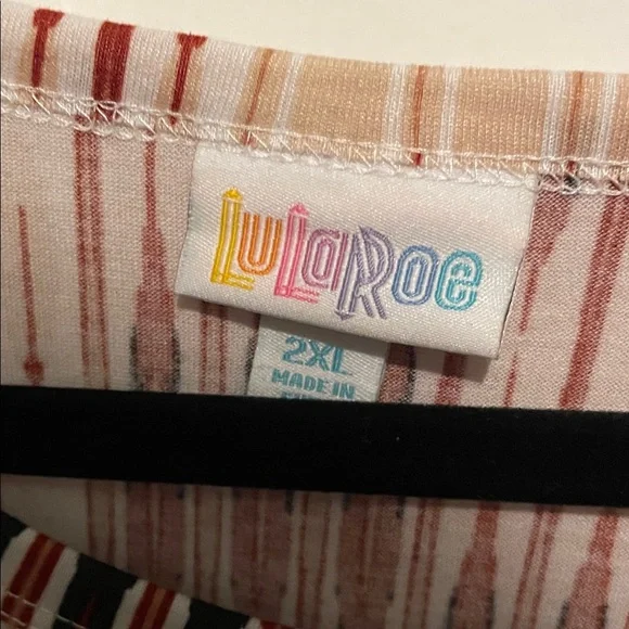 LuLaRoe Cream and Red Pattern Midi Dress - Picture 2 of 4